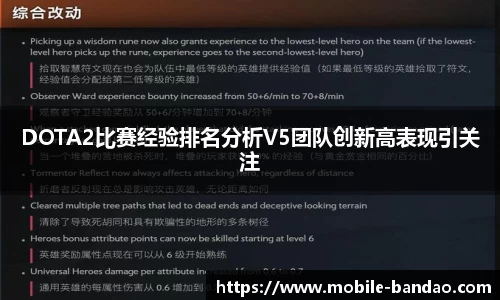 DOTA2比赛经验排名分析V5团队创新高表现引关注